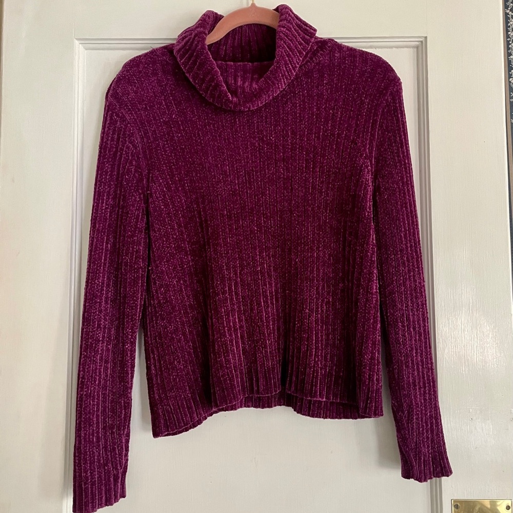 AMANDA SMITH VINTAGE  CHENILLE  SWEATER TURTLENECK  LONG SLEEVES SIZE M **